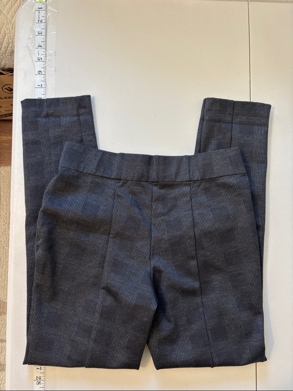Thalian Charcoal Plaid Pull On Size XS Legging Pants Academia Preppy Nerd - Picture 4 of 8